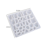 Pendant Silicone Molds, Resin Casting Molds, For UV Resin, Epoxy Resin Craft Making, Mixed Shapes, White, 235x216x11mm