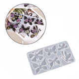 Pendant Silicone Molds, Resin Casting Molds, For UV Resin, Epoxy Resin Craft Making, Butterfly, White, 181x103x6mm