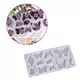 Pendant Silicone Molds, Resin Casting Molds, For UV Resin, Epoxy Resin Craft Making, Butterfly, White, 151x77x6mm