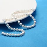 Polished Shell Pearl Round Beads Strands, Nice for Mother's Day Necklace Making, Grade A, White, 6mm, Hole: 0.5mm, about 61pcs/strand, 5Strand/Set