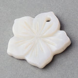 Sea Shell Pendants, Flower, Creamy White, 21~21.5x22~22.5x2~3mm, Hole: 2mm, 50pc/Set