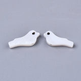 Natural Freshwater Shell Beads, Bird, White, 7x16.5x2.5mm, Hole: 1mm, 20pc/Set