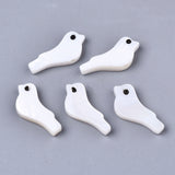 Natural Freshwater Shell Beads, Bird, White, 7x16.5x2.5mm, Hole: 1mm, 20pc/Set