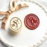 Golden Tone Wax Seal Alloy Stamp Head, for Invitations, Envelopes, Gift Packing, Cupid, Angel & Fairy, 16~30x18~30mm, 2pcs/set