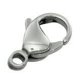 Tarnish Resistant 316 Surgical Stainless Steel Lobster Claw Clasps, Stainless Steel Color, 10x7mm, Hole: 1mm, 100pc/Set