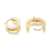 201 Stainless Steel Huggie Hoop Earrings Findings, with Vertical Loop, with 316 Surgical Stainless Steel Earring Pins, Ring, Real 24K Gold Plated, 15x13x3mm, Hole: 1.4mm, Pin: 1mm, 20pc/Set