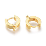 201 Stainless Steel Huggie Hoop Earrings Findings, with Vertical Loop, with 316 Surgical Stainless Steel Earring Pins, Ring, Real 24K Gold Plated, 12x11x3mm, Hole: 1.4mm, Pin: 1mm, 20pc/Set