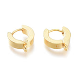 201 Stainless Steel Huggie Hoop Earrings Findings, with Vertical Loop, with 316 Surgical Stainless Steel Earring Pins, Ring, Real 24K Gold Plated, 12x11x3mm, Hole: 1.4mm, Pin: 1mm, 20pc/Set