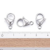 Tarnish Resistant 304 Stainless Steel Lobster Claw Clasps, Parrot Trigger Clasps, Manual Polishing, Stainless Steel Color, 15x9x4mm, Hole: 2mm, 200pc/Set