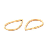 201 Stainless Steel Linking Rings, Teardrop, Golden, 15.5x10x1mm, 30pc/Set