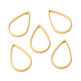 201 Stainless Steel Linking Rings, Teardrop, Golden, 15.5x10x1mm, 30pc/Set