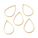 201 Stainless Steel Linking Rings, Teardrop, Golden, 25x17x1mm, 30pc/Set