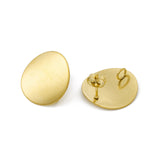 304 Stainless Steel Stud Earrings Finding, Flat Round, with Vertical Loop, Golden, 20x20mm, Hole: 3mm, Pin: 0.8mm, 20pc/Set