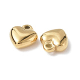 Ion Plating(IP) 304 Stainless Steel Charms, Heart Charm, Real 18K Gold Plated, 12.5x11x4.5mm, Hole: 1.6mm, 20pc/Set
