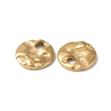 Ion Plating(IP) 304 Stainless Steel Charms, Textured, Flat Round Charm, Real 18K Gold Plated, 6x1mm, Hole: 1.2mm, 20pc/Set