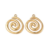 Ion Plating(IP) 304 Stainless Steel Pendants, Vortex Charm, Real 18K Gold Plated, 23x19.5x2mm, Hole: 1.8mm, 20pc/Set