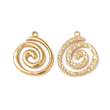 Ion Plating(IP) 304 Stainless Steel Pendants, Vortex Charm, Real 18K Gold Plated, 23x19.5x2mm, Hole: 1.8mm, 20pc/Set