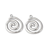 Non-Tarnish 304 Stainless Steel Pendants, Vortex Charm, Stainless Steel Color, 23x19.5x2mm, Hole: 1.8mm, 20pc/Set