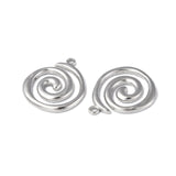 Non-Tarnish 304 Stainless Steel Pendants, Vortex Charm, Stainless Steel Color, 23x19.5x2mm, Hole: 1.8mm, 20pc/Set