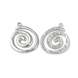 Non-Tarnish 304 Stainless Steel Pendants, Vortex Charm, Stainless Steel Color, 23x19.5x2mm, Hole: 1.8mm, 20pc/Set