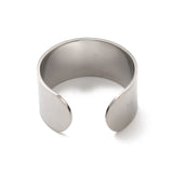 Non-Tarnish 304 Stainless Steel Open Cuff Ring Components, Loop Ring Base, Stainless Steel Color, Wide: 10mm, Hole: 2.5mm, US Size 8 1/2(18.5mm), 10pc/Set