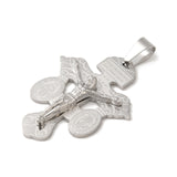 Non-Tarnish 304 Stainless Steel Pendants, Crucifix Cross Charm, Stainless Steel Color, 40x30x4mm, Hole: 7x5mm, 6pc/Set