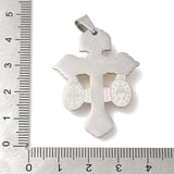 Non-Tarnish 304 Stainless Steel Pendants, Crucifix Cross Charm, Stainless Steel Color, 40x30x4mm, Hole: 7x5mm, 6pc/Set