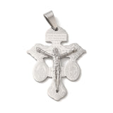 Non-Tarnish 304 Stainless Steel Pendants, Crucifix Cross Charm, Stainless Steel Color, 40x30x4mm, Hole: 7x5mm, 6pc/Set