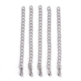 Tarnish Resistant Stainless Steel Chain Extender, Teardrop Charms, Stainless Steel Color, 59x3mm, Hole: 2mm, 50Strand/Set