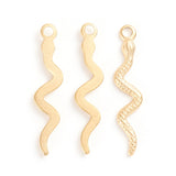 Ion Plating(IP) 304 Stainless Steel Pendants, Snake, Golden, 28x6.5x1.5mm, Hole: 2mm, 10pc/Set