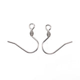 Tarnish Resistant 304 Stainless Steel Earring Hooks, Ear Wire, with Horizontal Loop, Stainless Steel Color, 17x17.5x2.5mm, Hole: 2mm, 21 Gauge, Pin: 0.7mm, 500pc/Set