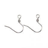 Tarnish Resistant 304 Stainless Steel Earring Hooks, Ear Wire, with Horizontal Loop, Stainless Steel Color, 17x17.5x2.5mm, Hole: 2mm, 21 Gauge, Pin: 0.7mm, 500pc/Set