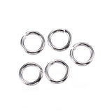 304 Stainless Steel Jump Rings, Open Jump Rings, Stainless Steel Color, 6x1mm, 18 Gauge, Inner Diameter: 4mm, 2000pcs/Set