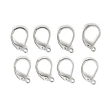 Tarnish Resistant 304 Stainless Steel Leverback Earring Findings, with Loop, Stainless Steel Color, 15x10.5mm, Hole: 1.2mm, 200pc/Set