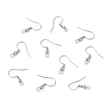 Tarnish Resistant 316 Surgical Stainless Steel Earring Hooks, Ear Wire, with Horizontal Loop, 20x19.5mm, Hole: 2mm, 21 Gauge, Pin: 0.7mm, 1000pc/Set