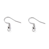 Tarnish Resistant 316 Surgical Stainless Steel Earring Hooks, Ear Wire, with Horizontal Loop, 20x19.5mm, Hole: 2mm, 21 Gauge, Pin: 0.7mm, 1000pc/Set