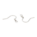 Tarnish Resistant 316 Surgical Stainless Steel Earring Hooks, with Horizontal Loop, Stainless Steel Color, 18x18mm, 21 Gauge, Pin: 0.7mm, Hole: 2mm, 1000pc/Set