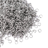 Tarnish Resistant 304 Stainless Steel Open Jump Rings, Stainless Steel Color, 21 Gauge, 4x0.7mm, Inner Diameter: 2.6mm, about 5000pcs/bag