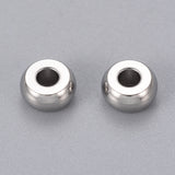 Tarnish Resistant 304 Stainless Steel Beads, Rondelle, Stainless Steel Color, 6x3mm, 300pc/Set