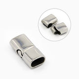 Tarnish Resistant Smooth 304 Stainless Steel Magnetic Clasps with Glue-in Ends, Rectangle, Stainless Steel Color, 24x12mm, Hole: 10x5mm, 10Set/Set