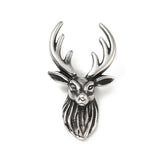 304 Stainless Steel Pendants, Deer Head, Antique Silver, 37x20x10mm, Hole: 5x3mm, 5pc/Set