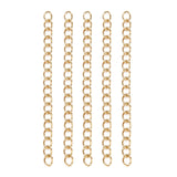 Ion Plating(IP) 304 Stainless Steel Chain Extenders, Real 18K Gold Plated, 47~53x3mm, 100Strands/Set