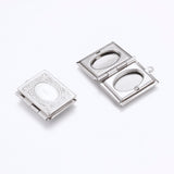 Tarnish Resistant 304 Stainless Steel Locket Pendants, Photo Frame Charms for Necklaces, Rectangle, Stainless Steel Color, 26.5x19x4.5mm, Hole: 1.5mm, Inner Size: 9.5x15mm, 2pc/Set