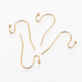 Ion Plating(IP) 316 Stainless Steel Earring Hooks, Ear Wire, Real 18K Gold Plated, 21x12x2mm, 20 Gauge, Pin: 0.8mm, 100pc/Set