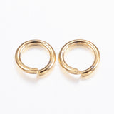 304 Stainless Steel Jump Rings, Open Jump Rings, Real 24K Gold Plated, 21 Gauge, 4.5x0.7mm, Inner Diameter: 3.1mm, 20pcs/Set