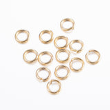 304 Stainless Steel Jump Rings, Open Jump Rings, Real 24K Gold Plated, 21 Gauge, 4.5x0.7mm, Inner Diameter: 3.1mm, 20pcs/Set