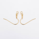 304 Stainless Steel Earring Hooks, Ear Wire, with Horizontal Loop, Golden, 20~21x24~26x3mm, Hole: 2mm, 20 Gauge, Pin: 0.8mm, 200pc/Set