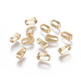 304 Stainless Steel Snap On Bails, Real 18k Gold Plated, 6x3x2.2mm, 5.5x2.5mm inner diameter, 100pcs/Set