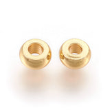 304 Stainless Steel Spacer Beads, Flat Round, Real 18k Gold Plated, 4x2mm, Hole: 1.6mm, 200pc/Set