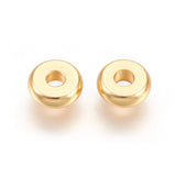 304 Stainless Steel Spacer Beads, Flat Round, Real 24k Gold Plated, 6x2mm, Hole: 1.8mm, 200pc/Set